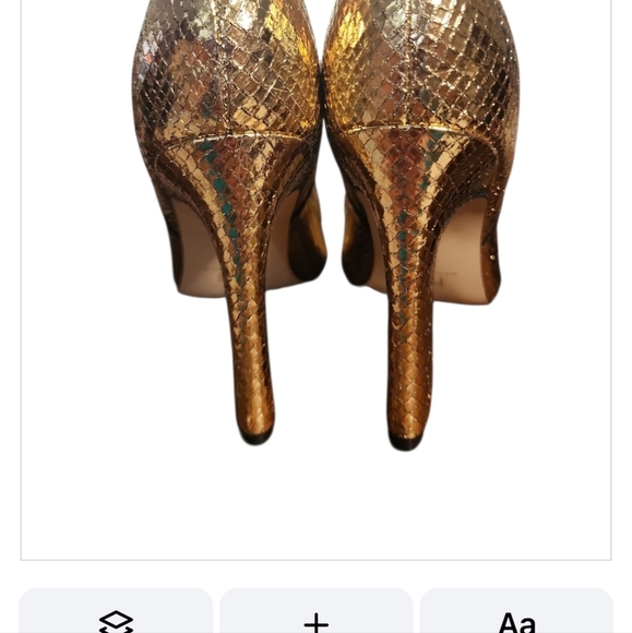 Marc Fisher Boots Womens 9.5 M Masina Ankle Booties Heels Gold Leather Pull On - Picture 3 of 9